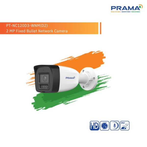 PRAMA IP BULLET CAMERA 2MP HYBRID WITH MIC (120D3-WNM)